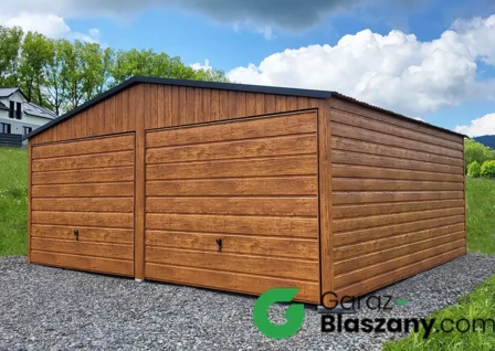 garaż blaszany 6x5 drewnopodobny nowoczesny