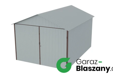 Garaż blaszany 3x4 blacha ocynkowana Iszy gatunek dach dwuspadowy brama dwuskrzydłowa