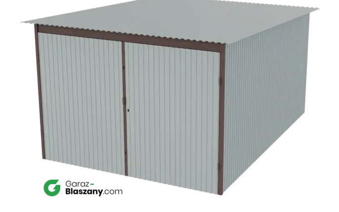 Garaż blaszany 3x4 blacha ocynkowana Iszy gatunek dach jednospadowy brama dwuskrzydłowa