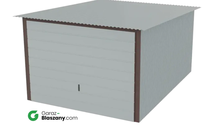 Garaż blaszany 3x4 ocynkowany Iszy gatunek dach jednospadowy brama uchylna