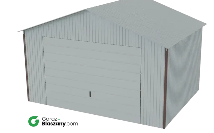Garaż blaszany 4x3 ocynkowany Iszy gatunek dach dwuspadowy brama uchylna
