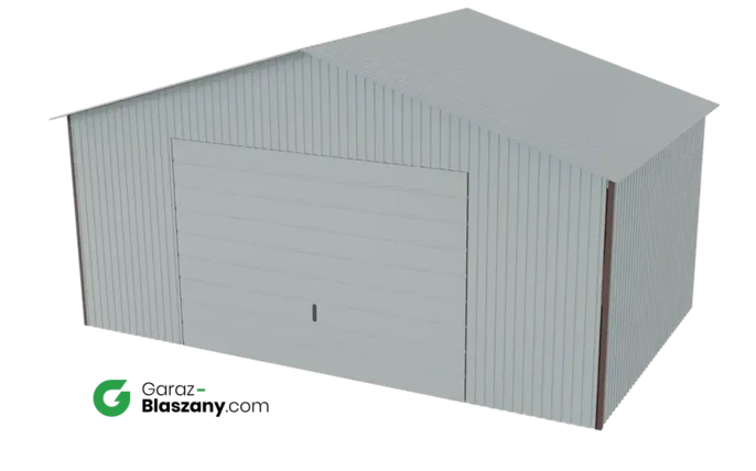 Garaż blaszany 5x3 ocynkowany Iszy gatunek dach dwuspadowy brama uchylna