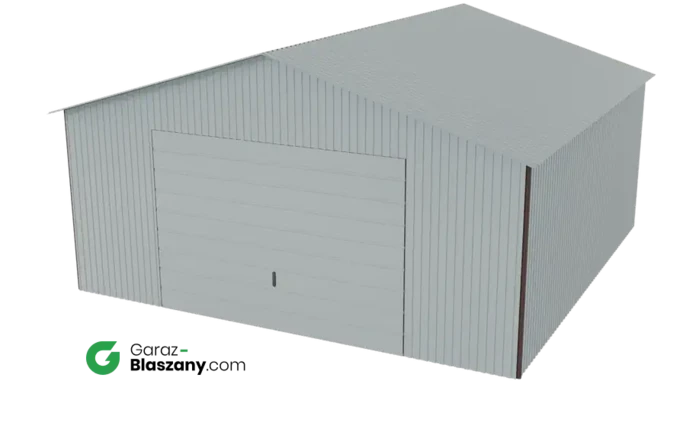 Garaż blaszany 5x5 ocynkowany Iszy gatunek dach dwuspadowy brama uchylna