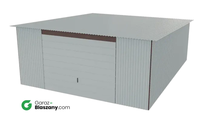 Garaż blaszany 5x6 ocynkowany Iszy gatunek dach jednospadowy brama uchylna