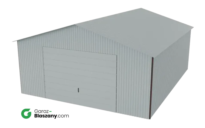 Garaż blaszany 5x6 ocynkowany Iszy gatunek dach dwuspadowy brama uchylna