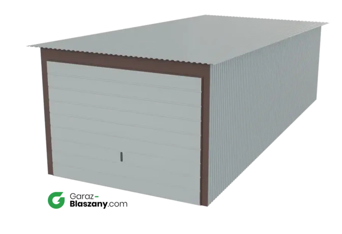 Garaż blaszany 3x7 blacha ocynkowana Iszy gatunek dach jednospadowy brama uchylna