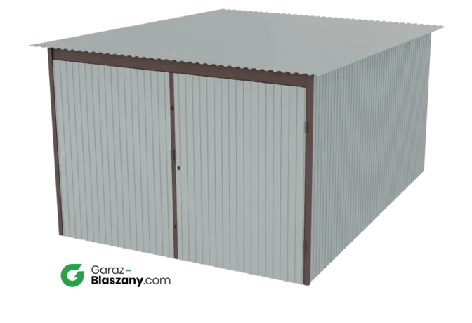 Garaż blaszany 3x4 blacha ocynkowana Iszy gatunek dach jednospadowy brama dwuskrzydłowa
