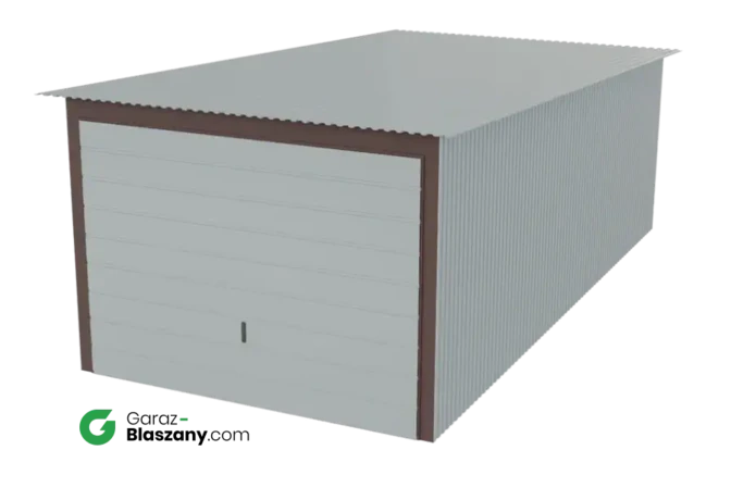 Garaż blaszany 3x6 blacha ocynkowana Iszy gatunek dach jednospadowy brama uchylna
