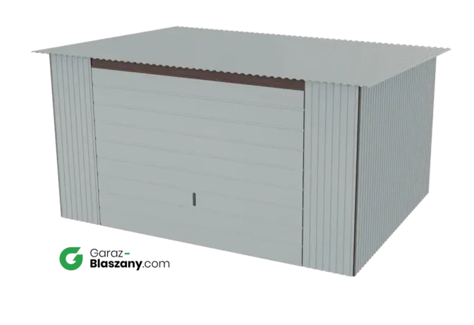 Garaż blaszany 4x3 ocynkowany Iszy gatunek dach jednospadowy brama uchylna