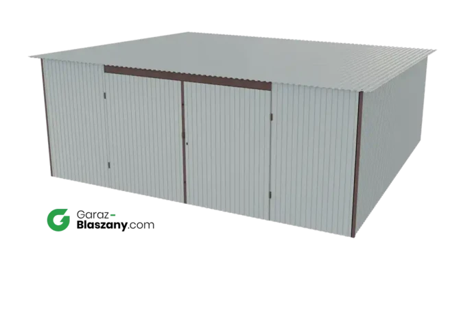 Garaż blaszany 5,5x5 ocynowany Iszy gatunek dach jednospadowy brama dwuskrzydłowa