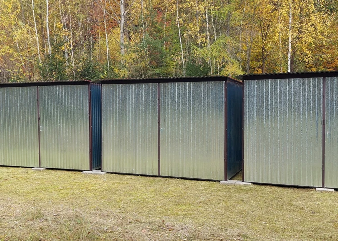 Garaż blaszany 3x5 ocynkowany ogniowo, szeregowy