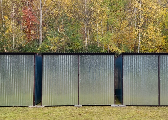 Garaż blaszany 3x5 ocynkowany ogniowo, szeregowy