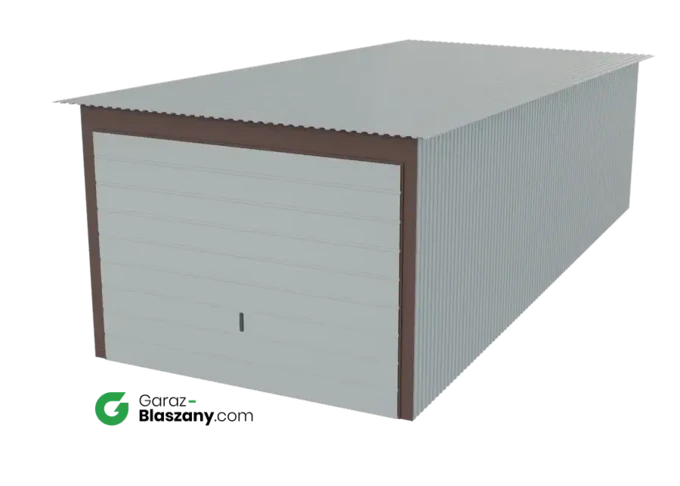 Garaż blaszany 3x7 blacha ocynkowana Iszy gatunek dach jednospadowy brama uchylna