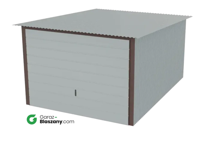 Garaż blaszany 3x4 ocynkowany Iszy gatunek dach jednospadowy brama uchylna