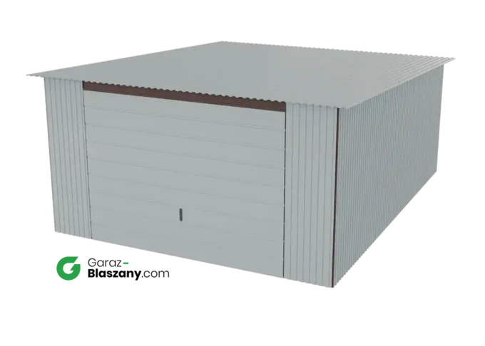 Garaż blaszany 4x5 ocynkowany Iszy gatunek dach jednospadowy brama uchylna