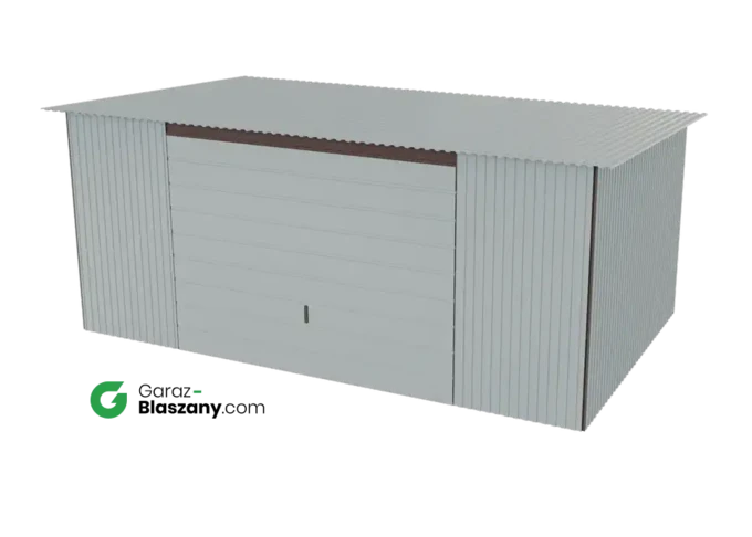 Garaż blaszany 5x3 ocynkowany Iszy gatunek dach jednospadowy brama uchylna