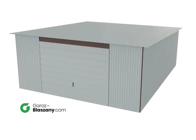 Garaż blaszany 5x6 ocynkowany Iszy gatunek dach jednospadowy brama uchylna
