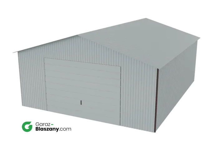 Garaż blaszany 5x6 ocynkowany Iszy gatunek dach dwuspadowy brama uchylna