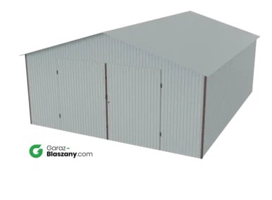 Garaż blaszany 5x6 ocynkowany Iszy gatunek dach dwuspadowy brama dwuskrzydłowa