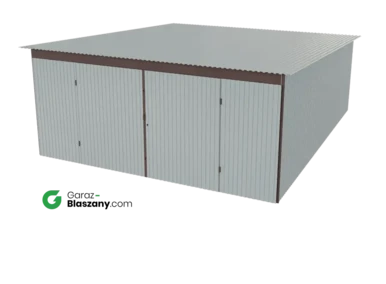 Garaż blaszany 5x6 ocynkowany Iszy gatunek dach jednospadowy brama dwuskrzydłowa