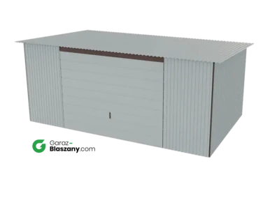 Garaż blaszany 5x3 ocynkowany Iszy gatunek dach jednospadowy brama uchylna