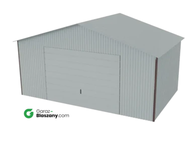 Garaż blaszany 5x3 ocynkowany Iszy gatunek dach dwuspadowy brama uchylna