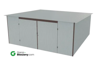 Garaż blaszany 5x5 ocynkowany Iszy gatunek dach jednospadowy brama dwuskrzydłowa
