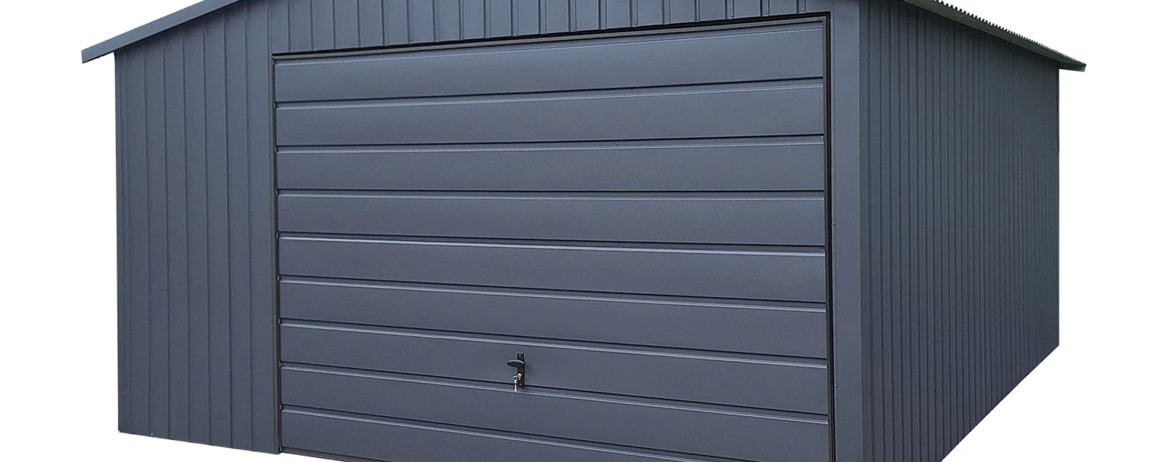 Garaż 4x6 poziomy panel z obróbkami blacharskimi